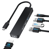 USB C Hub 4K HDMI/PD 100 W/3 x USB A Data Ports 5 Gbps, USB-C Dock USBC Adapter Multiport Adapter