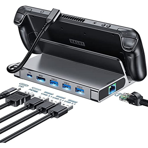 6-in-1 Steam Deck Dock Hub Stand with HDMI 2.0 4K@60Hz